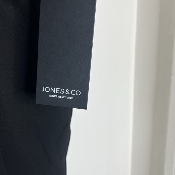 Jones & Co Wide Leg Mid Rise Dress Pants Black Womens Size 24W Crepe Career - Picture 4 of 9